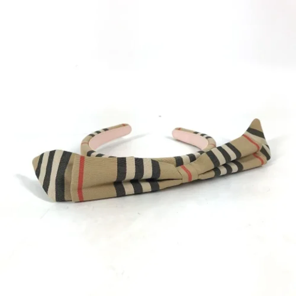Burberry Vintage Pre-owned Canvas hair-accessories Beige Dames