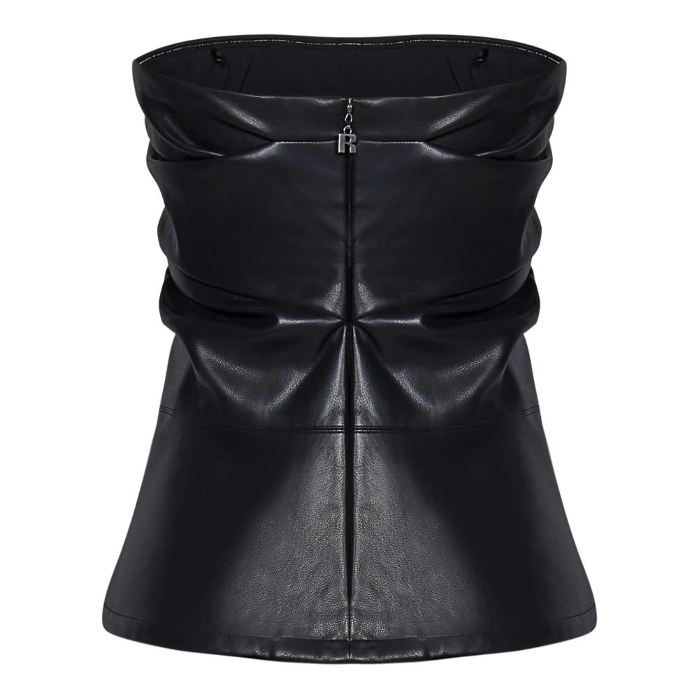 Rotate Birger Christensen Strapless Faux Leather Top Black Dames