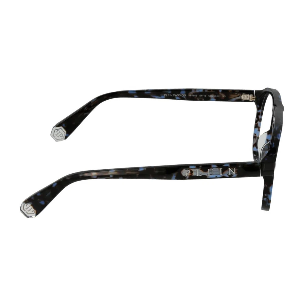 Philipp Plein Blauwe Ronde Optische Monturen van Celluloseacetaat Blue Heren