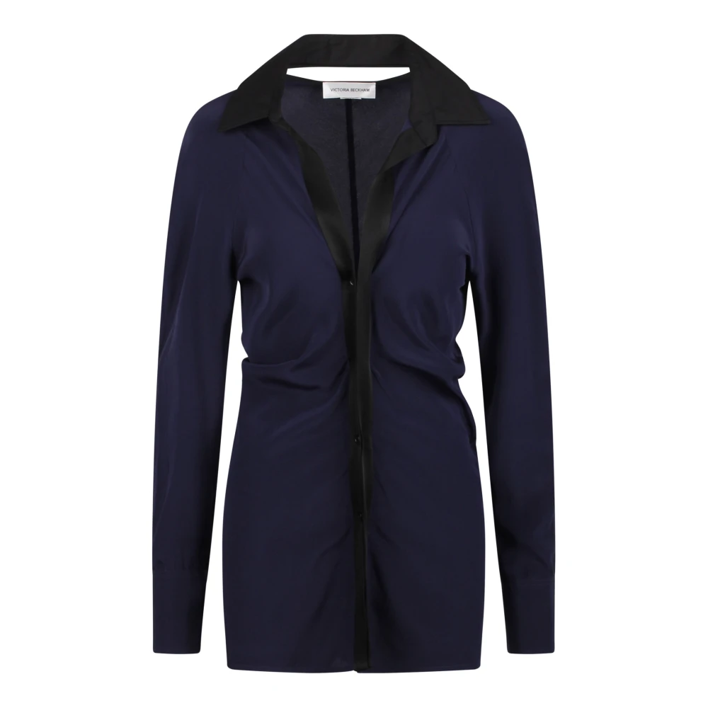 Victoria Beckham Blouse met contrastdetails Blue Dames