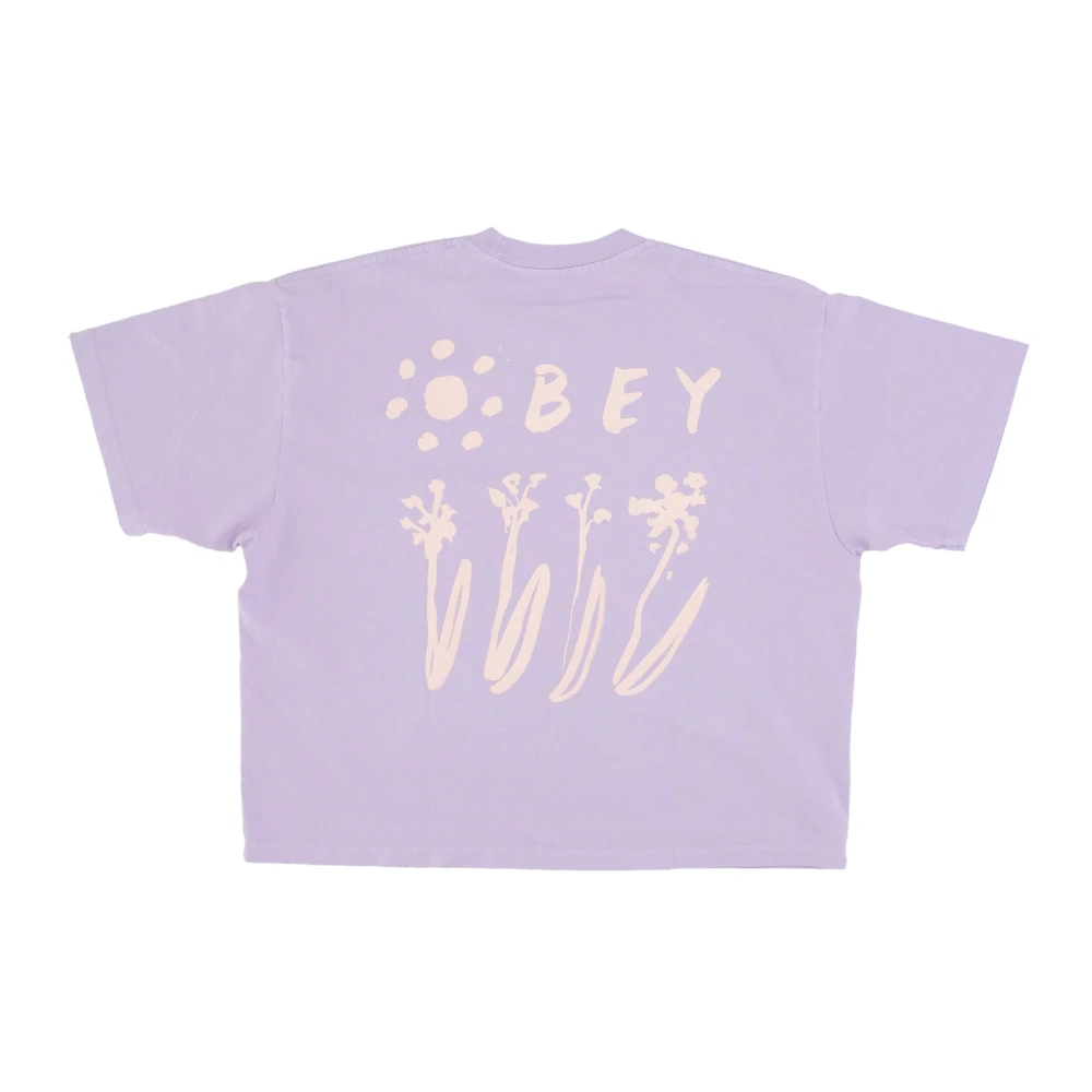 Obey Bloemen Crop Tee Purple Dames
