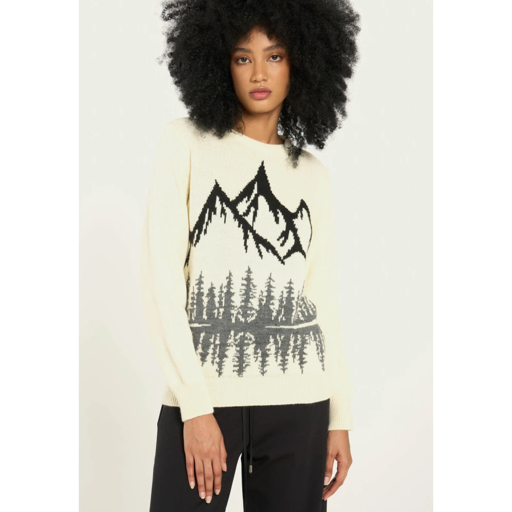 Vicario Cinque Alpen Jacquard Wollen Trui Multicolor Dames