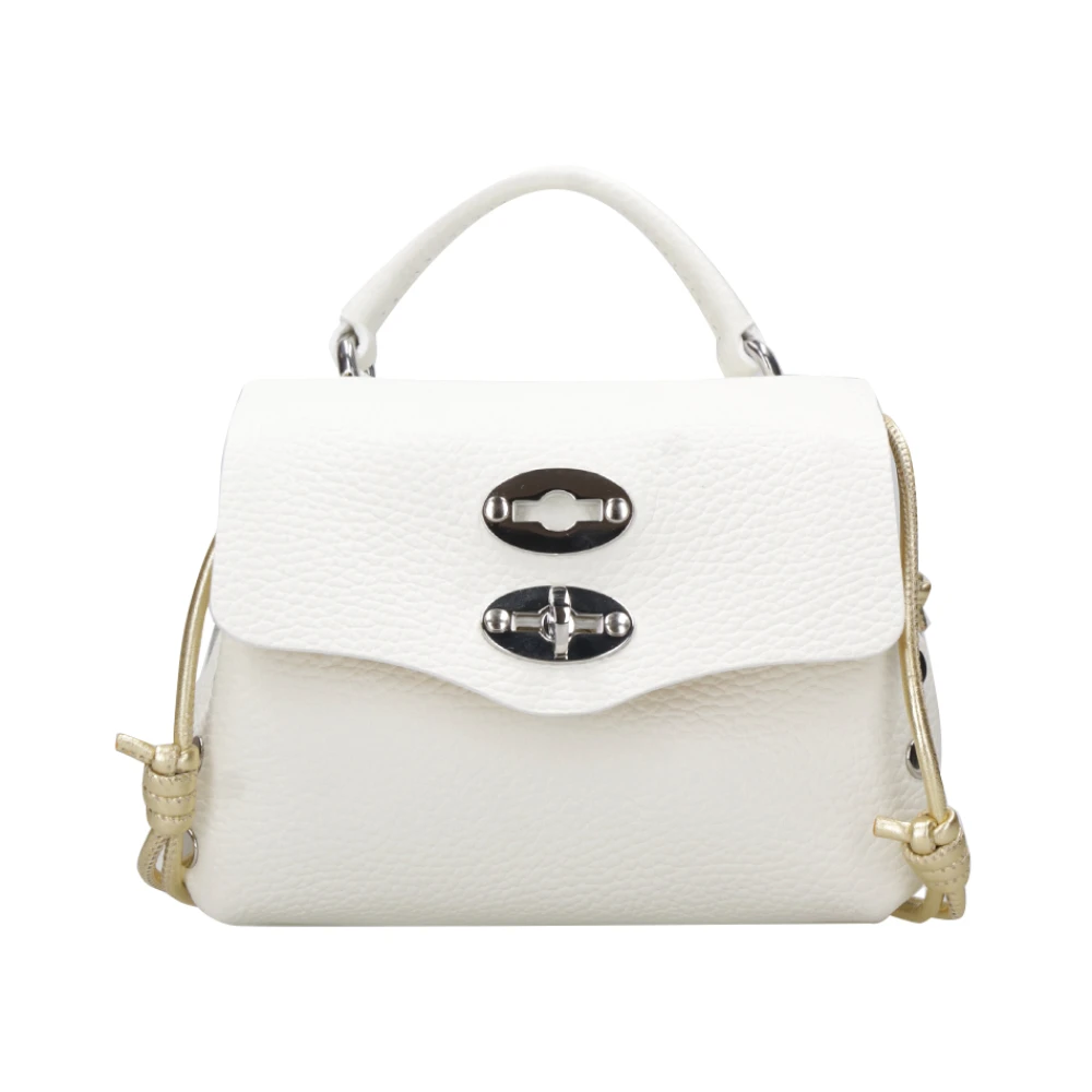 Zanellato Studded Leren Schoudertas White Dames