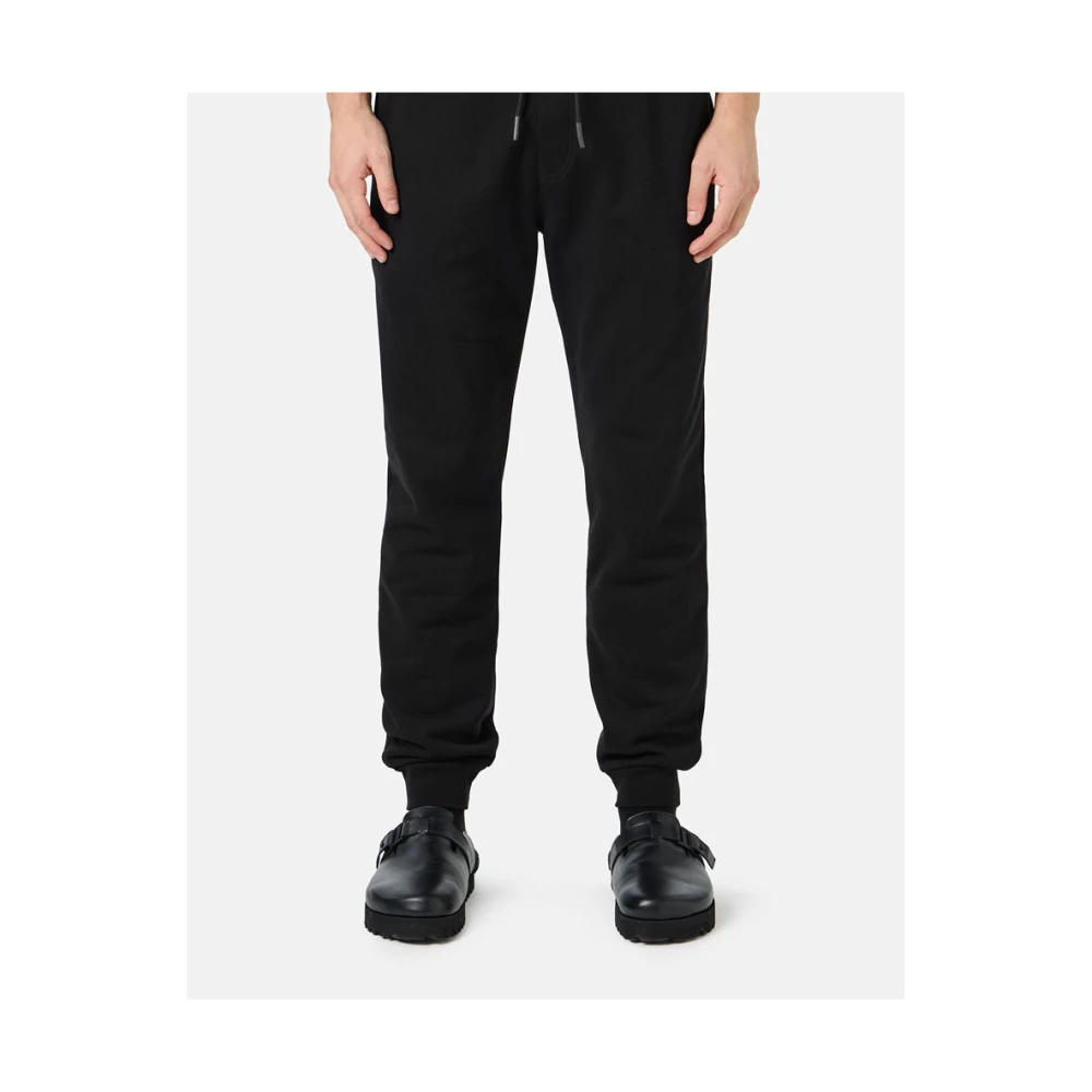 Iceberg Zwarte jogger regular fit broek van fleece met berenprint Black Heren
