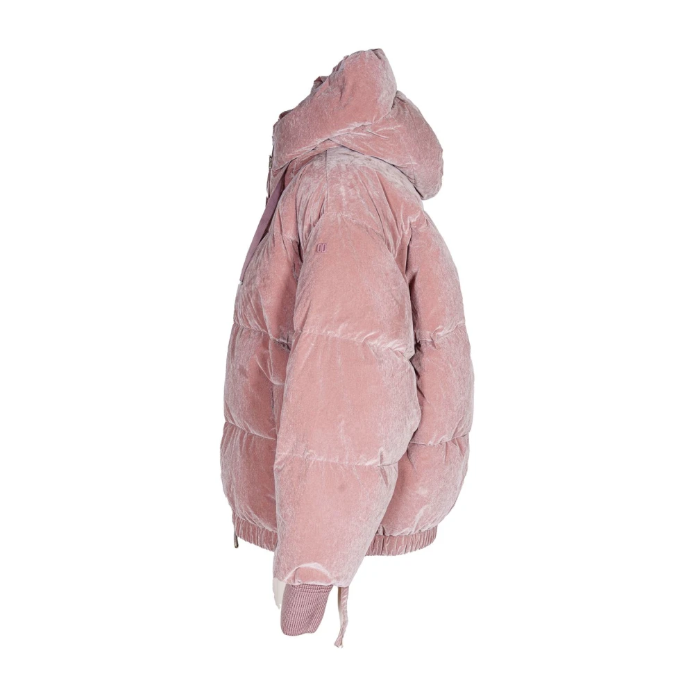 Duno Korte dames donsjack met capuchon Pink Dames