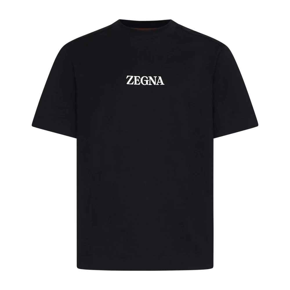 Ermenegildo Zegna Zwart Katoenen Crew Neck T-shirt Black Heren
