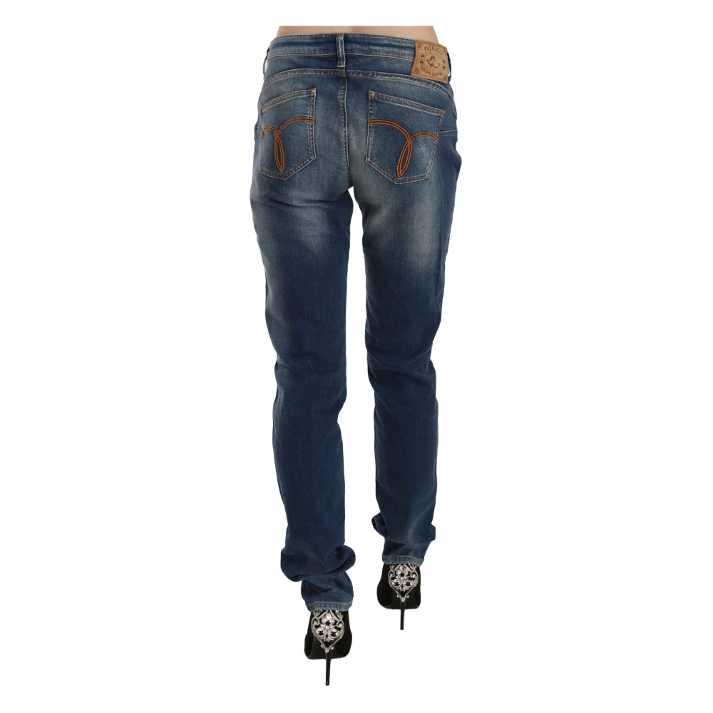 Fiorucci Vintage Blue Slim Mid-Waist Jeans Blue Dames
