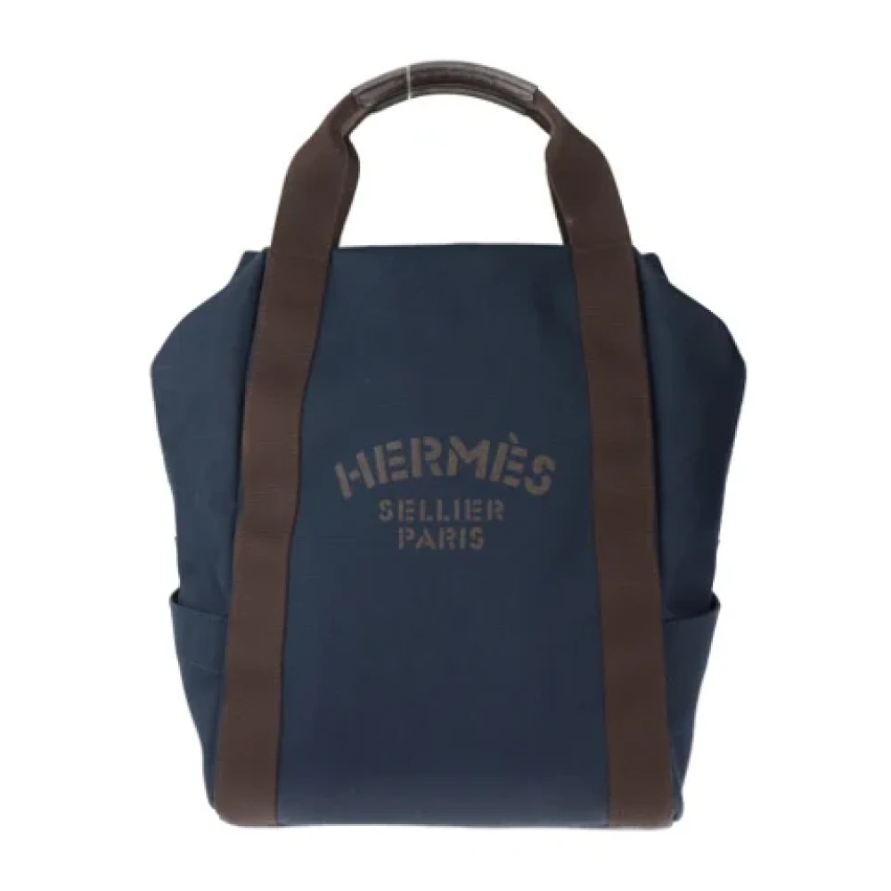 Hermès Vintage Pre-owned Leather backpacks Blue Dames