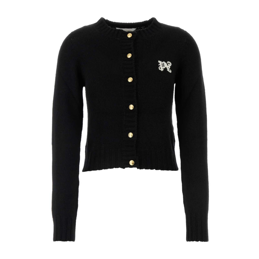 Palm Angels Stijlvol Zwart Wolblend Vest Black Dames