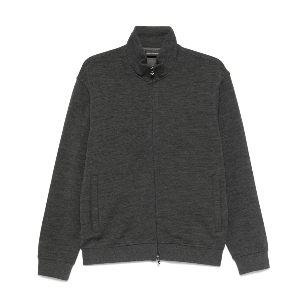 Emporio Armani Grijze Sweater met Ritssluiting Gray Heren