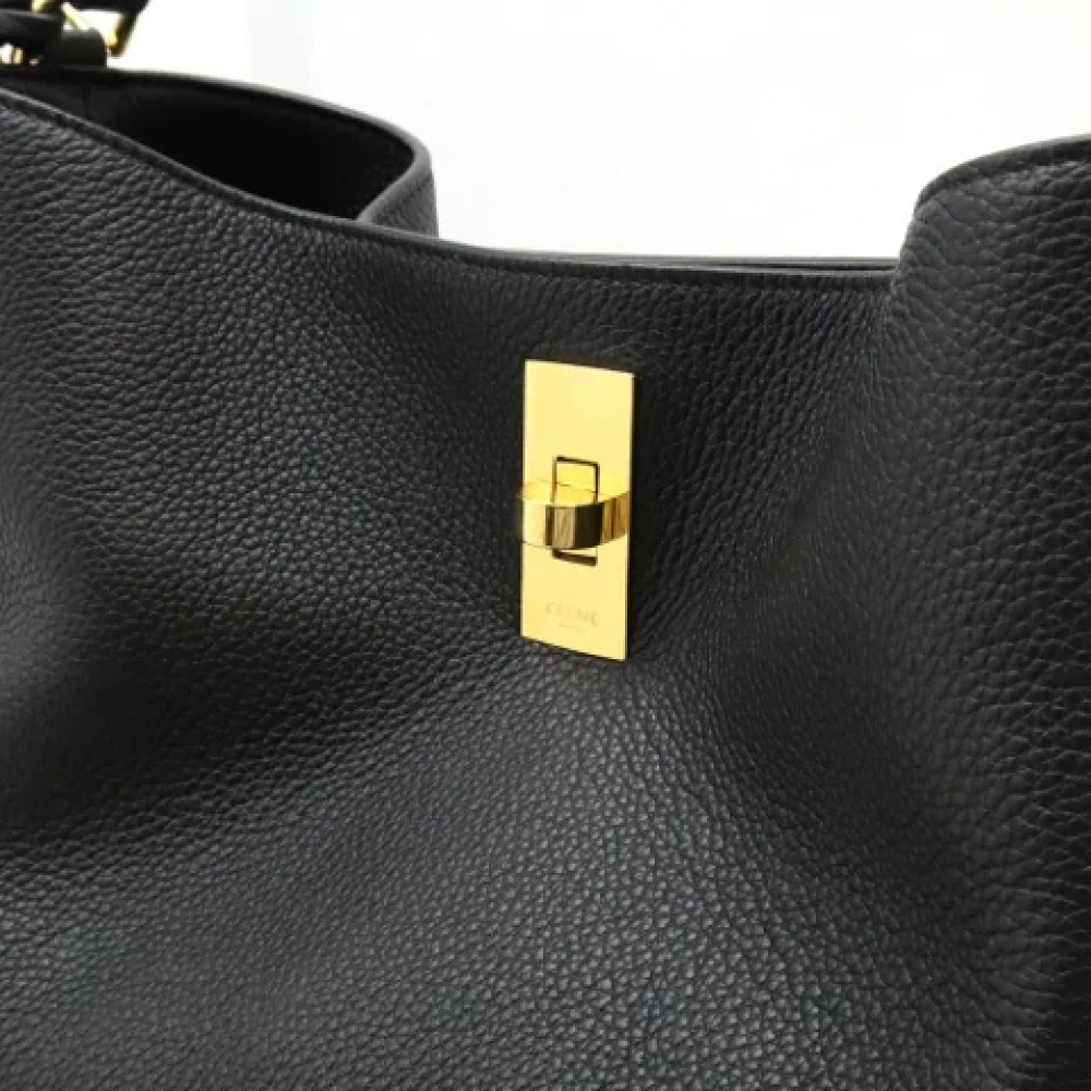 Celine Vintage Pre-owned Leather shoulder-bags Black Dames