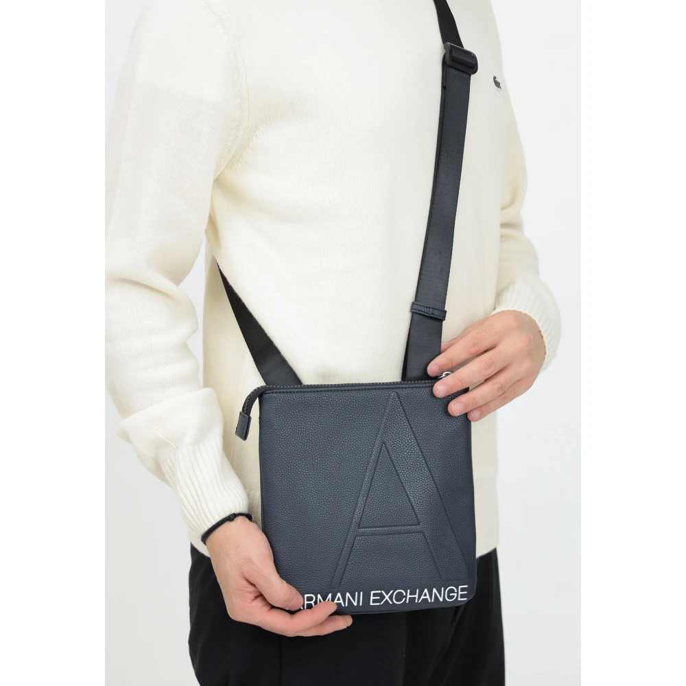 Armani Exchange Blauwe Schoudertas Klassiek Ontwerp Blue Heren