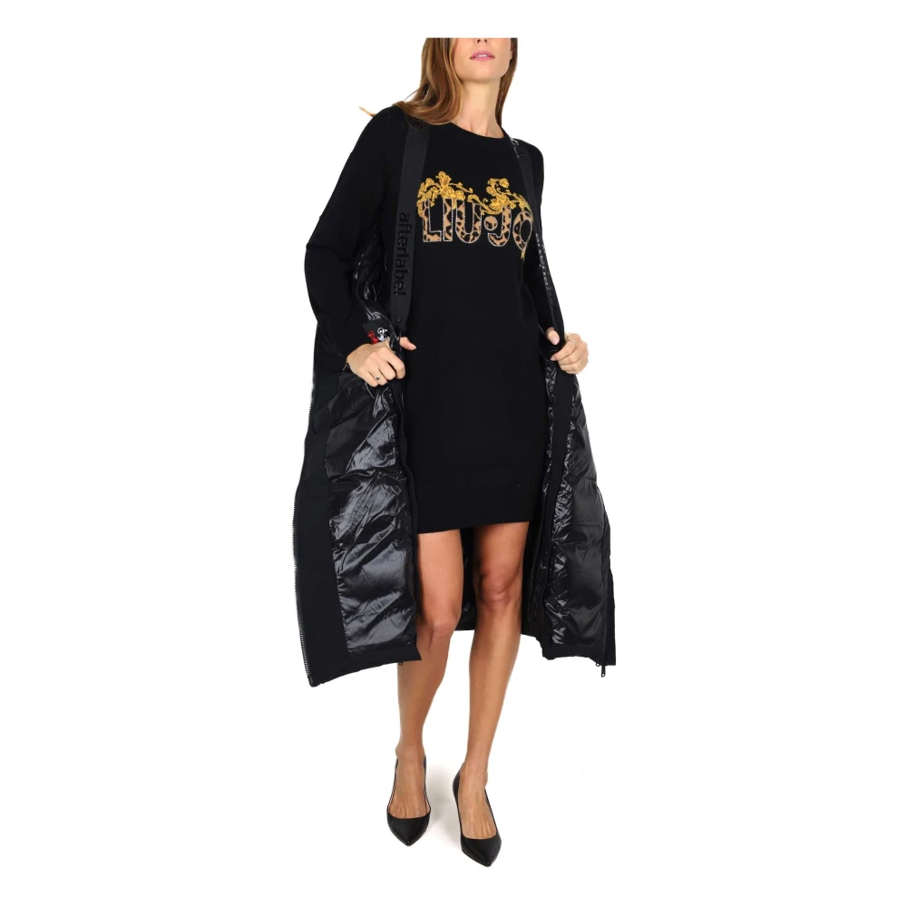 Afterlabel Lange gewatteerde winterjas zwart Black Dames
