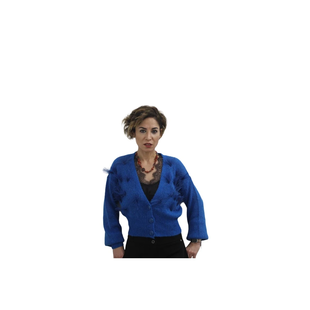 Kocca Stijlvolle Cardigan voor Vrouwen Blue Dames