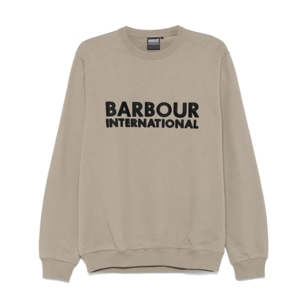 Barbour Grijze Sweater met Logopatches Gray Heren