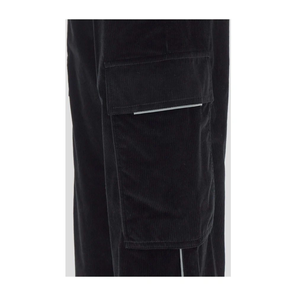Moncler Geribbelde Katoenen Broek Black Dames