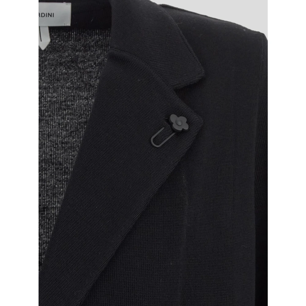 Lardini Wollen Gebreide Blazer Black Heren