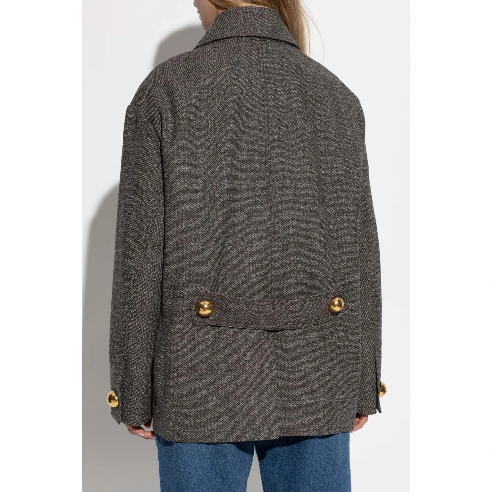 Ami Paris Grijze jas met zakken Gray Dames