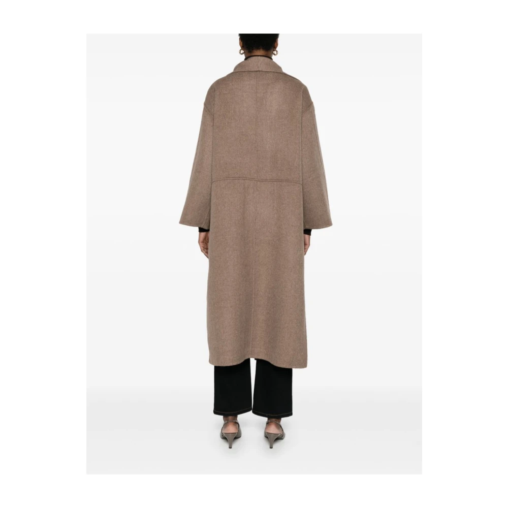 TotêMe Oversized Wol Kasjmier Bruine Jas Brown Dames