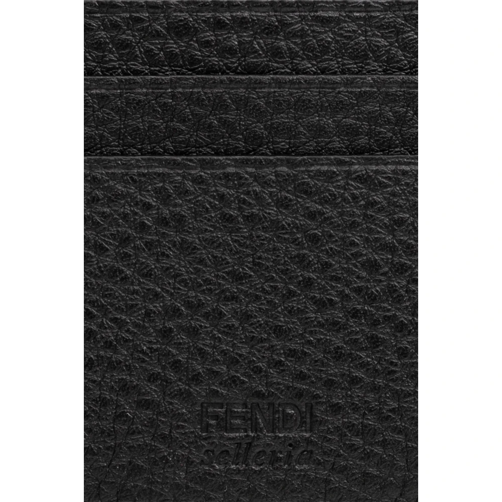 Fendi Leren kaarthouder Black Heren