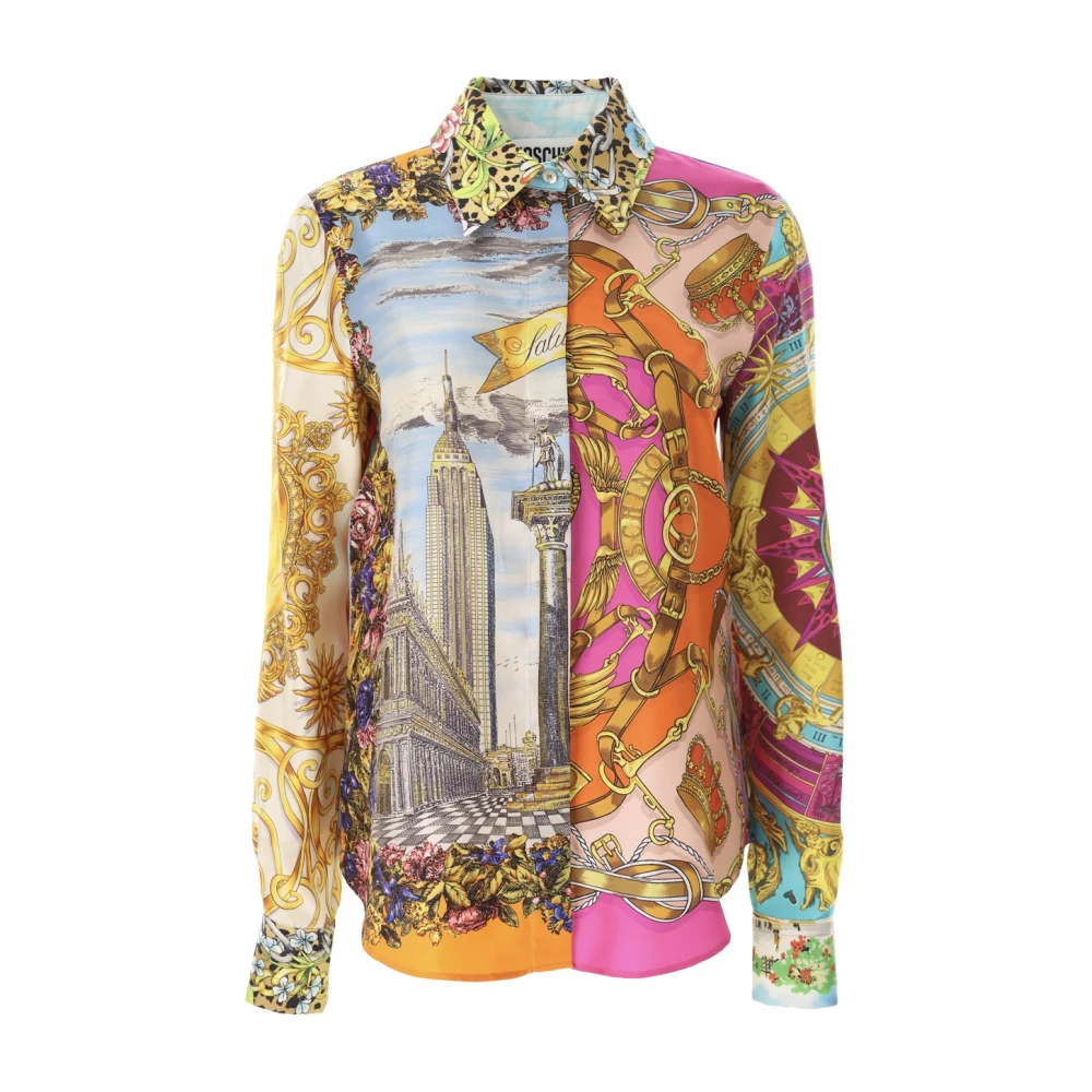 Moschino Twill Foulard Print Overhemd Multicolor Dames