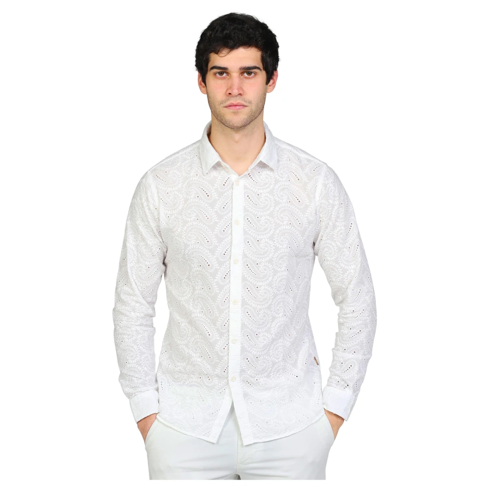 Gianni Lupo Gestreepte Kraag Blouses White Heren