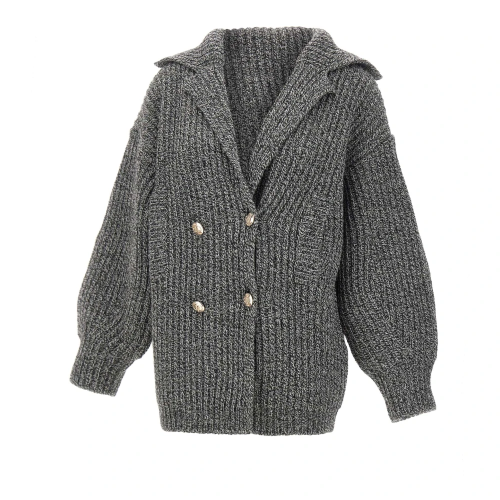 Liu Jo Donna Nero - Wool Knit Coat - Knitwear - S
