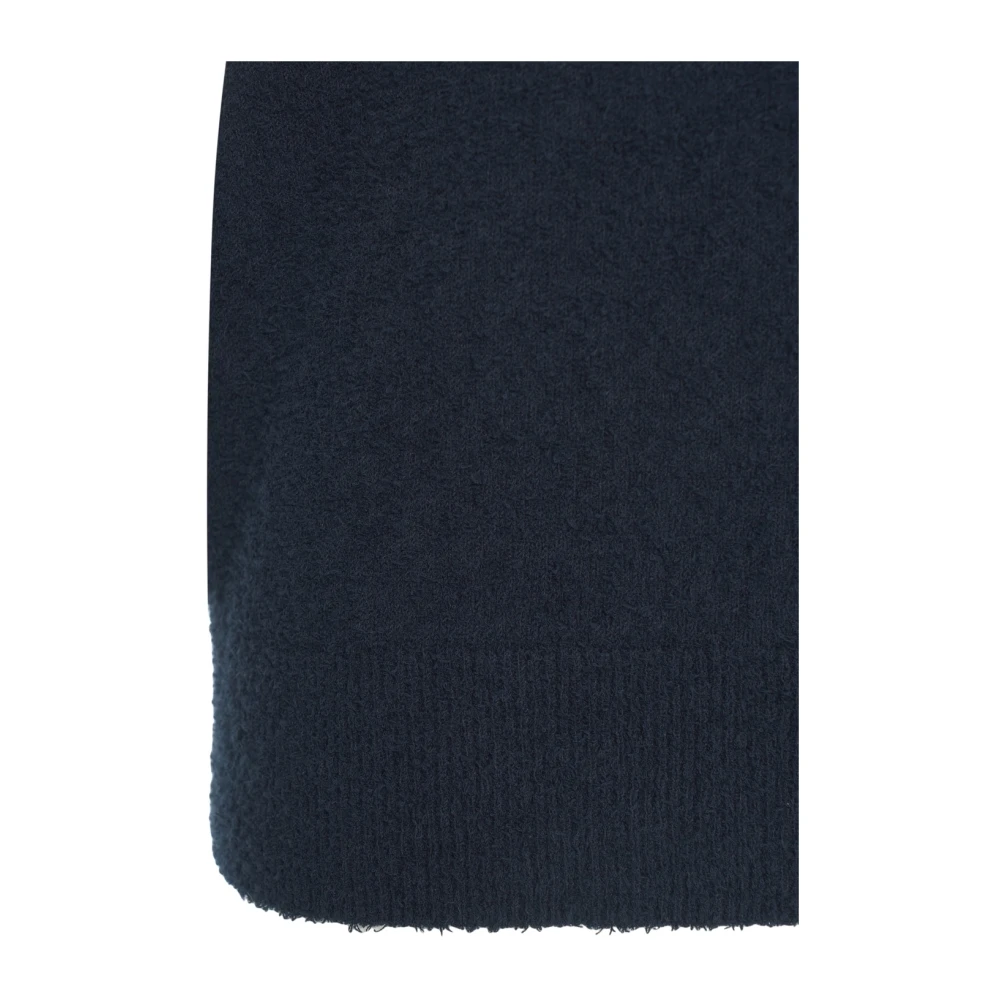 closed Blauwe Bouclé Gebreide Poloshirt Blue Heren