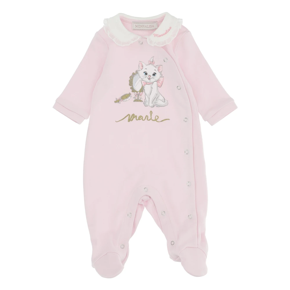 Monnalisa Boys Pink Cotton Romper - Bodies & Sets - 1 M - Kids