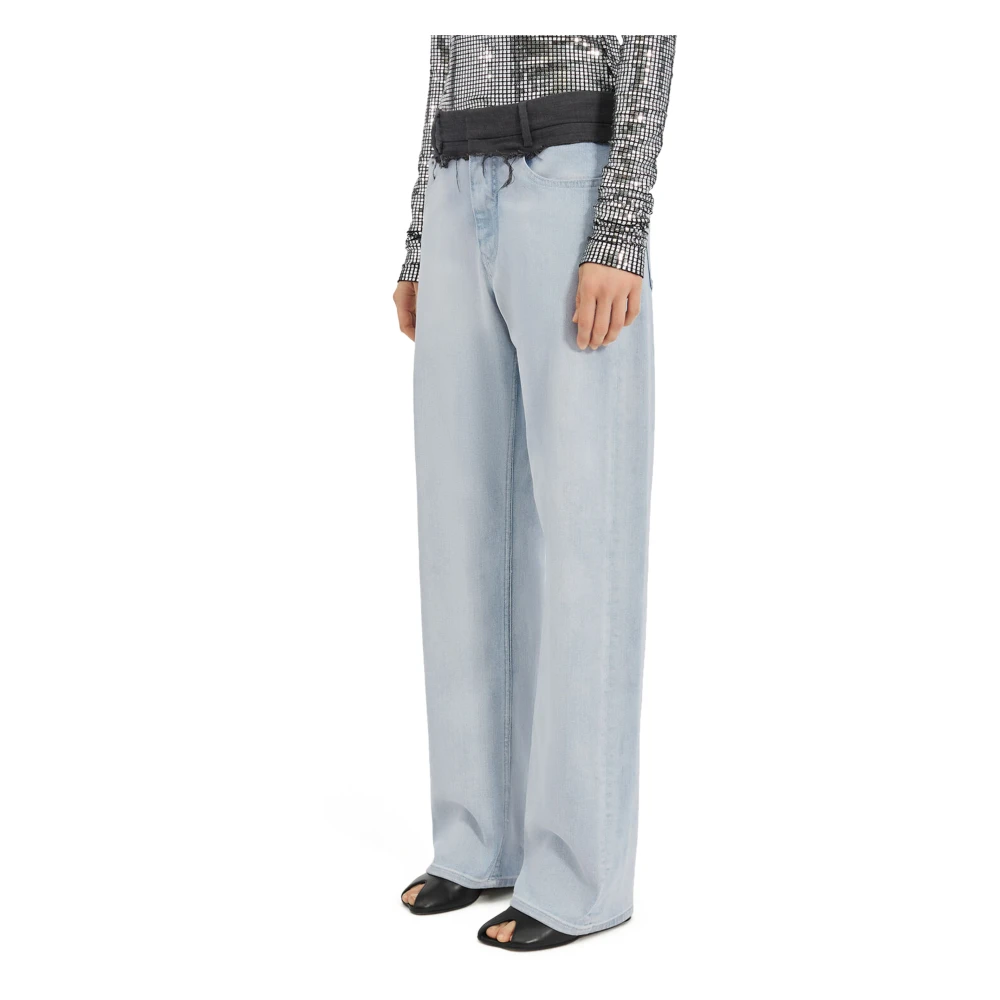 Mm6 Maison Margiela Women's Blue Straight-Leg Jeans - Straight Fit Jeans - W26 - Jeans