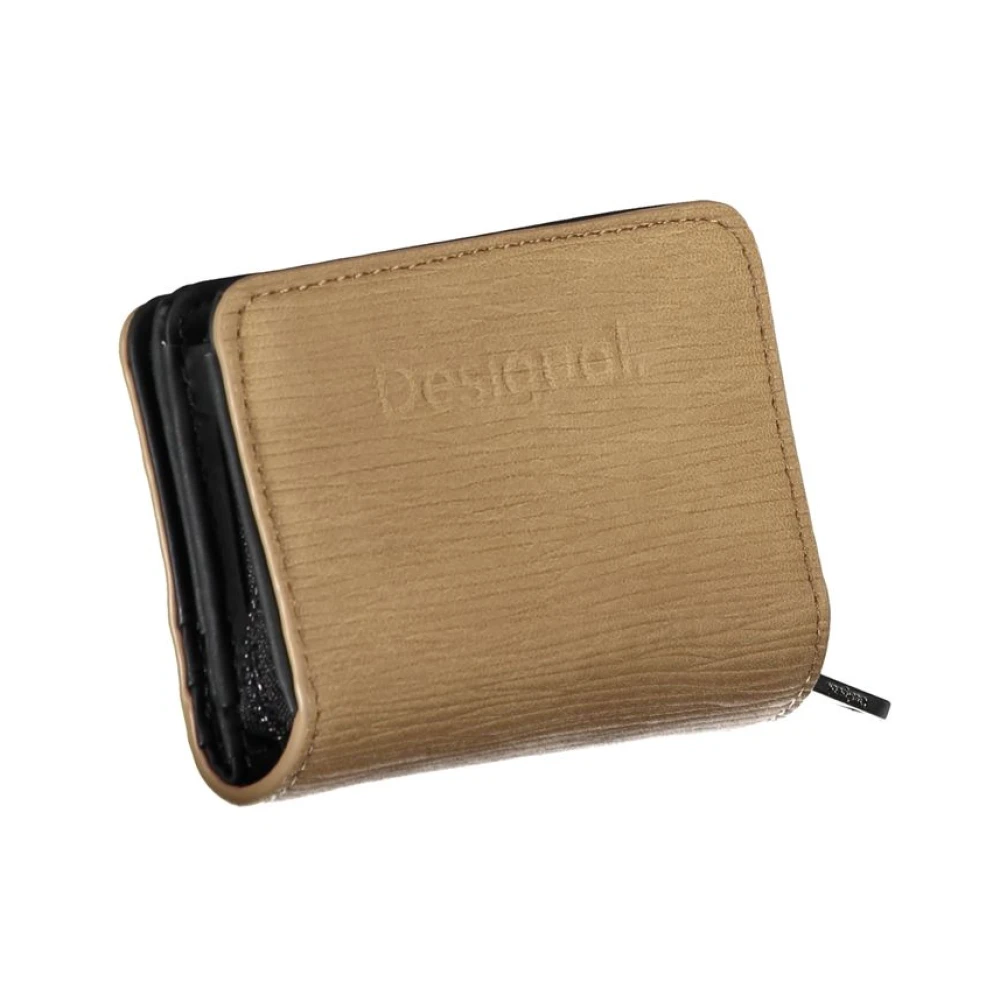 Desigual Elegante Bruine Portemonnee met Veilige Sluiting Brown Dames
