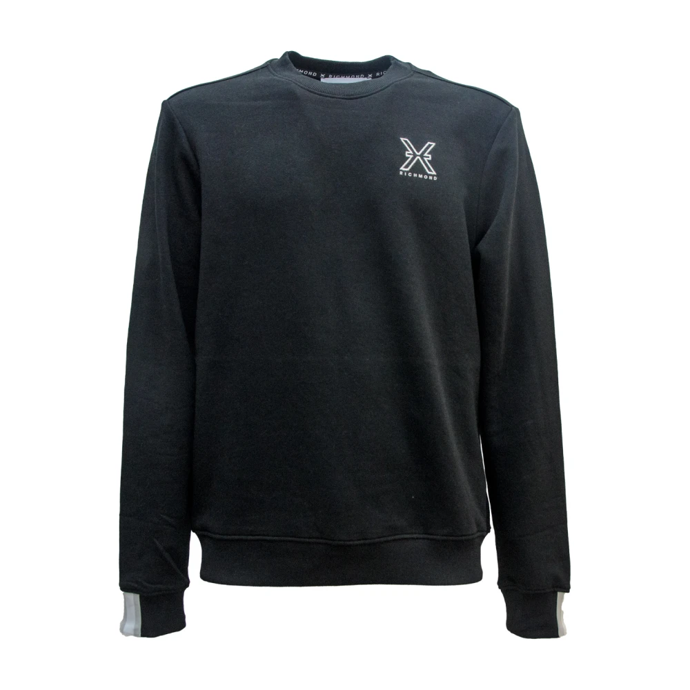 John Richmond Zwarte Katoen Polyester Sweater Uma24002Fe P8 Black Heren