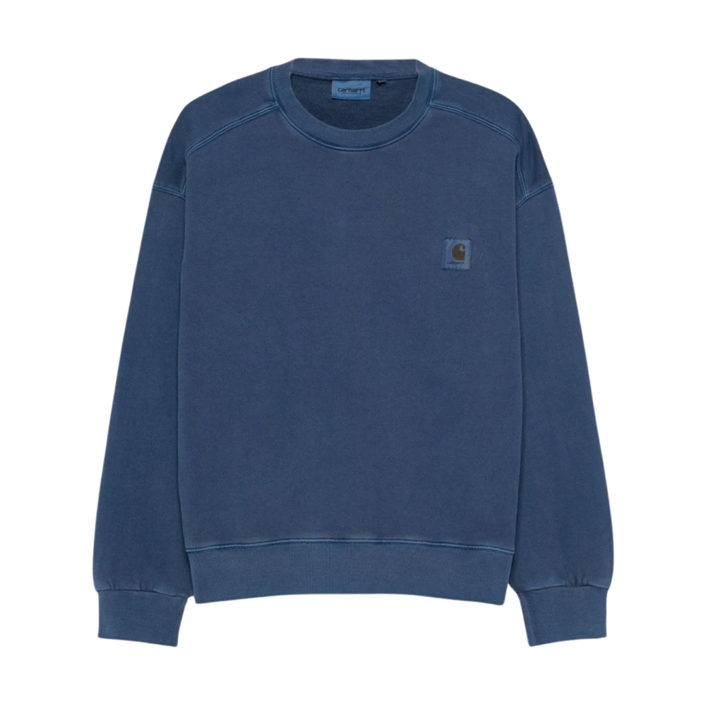 Carhartt WIP Navy Blue Sweater met Logo Patch Blue Heren