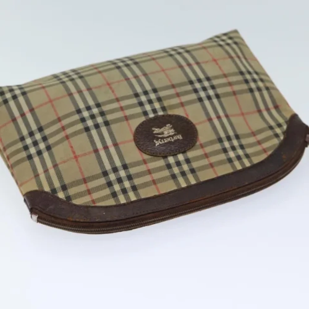 Burberry Vintage Pre-owned Canvas pouches Beige Dames
