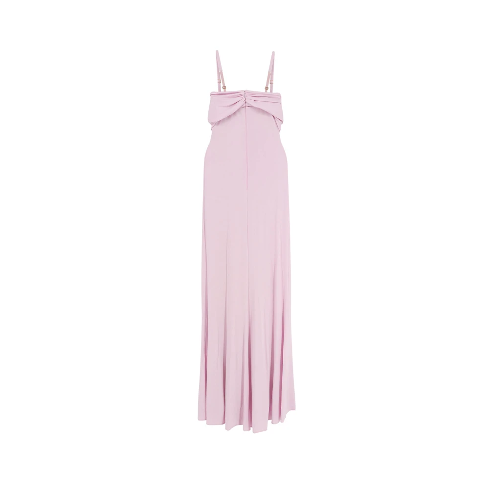 Elisabetta Franchi Rode Loper Lange Jurk met Splitten Pink Dames