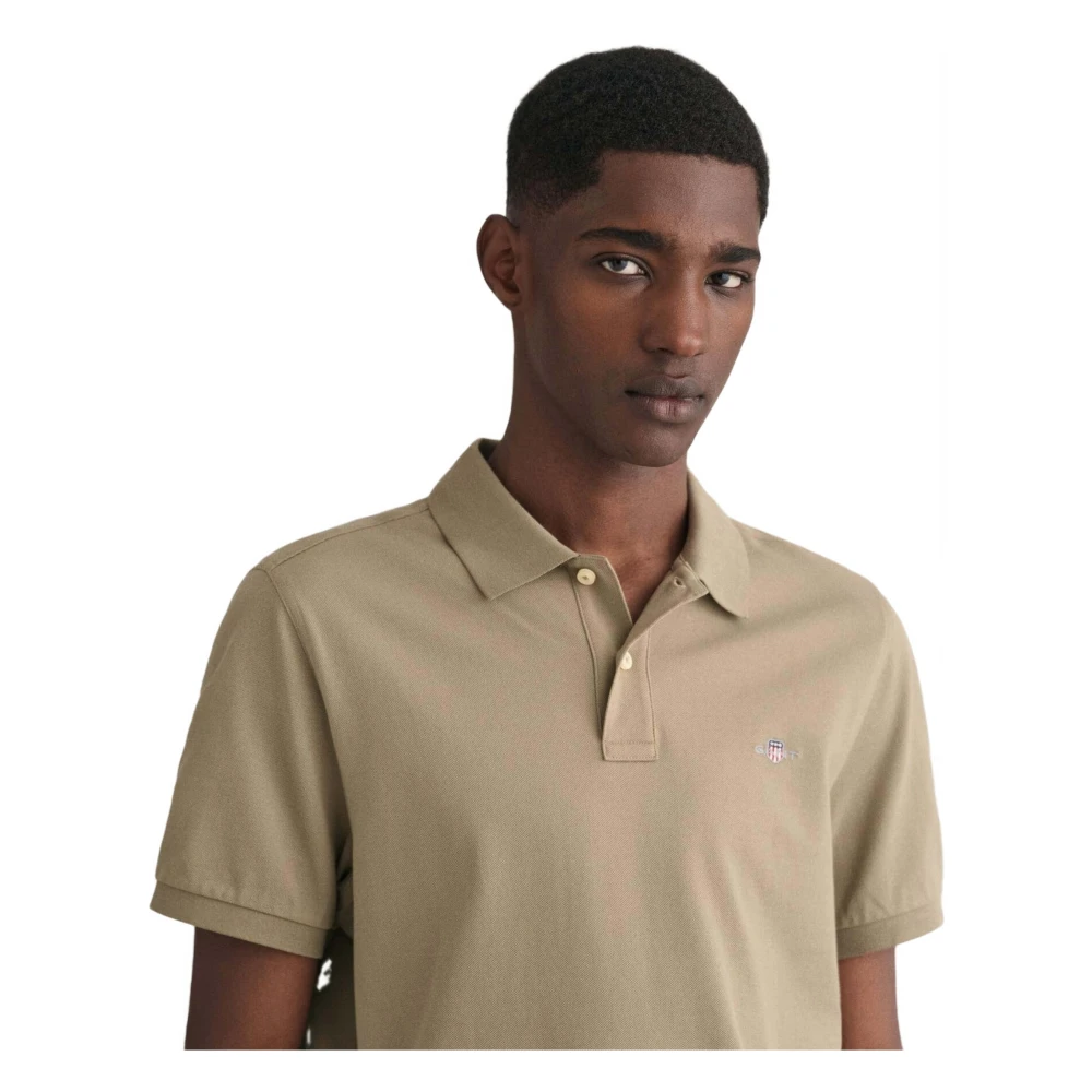 Gant Polo met korte mouwen Brown Heren