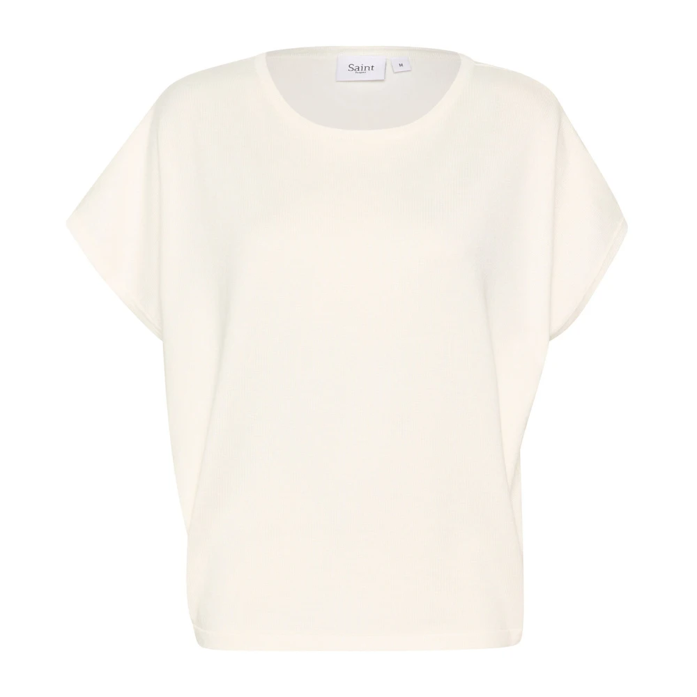 Saint Tropez Relaxed Gebreide Pullover Ice Beige Dames
