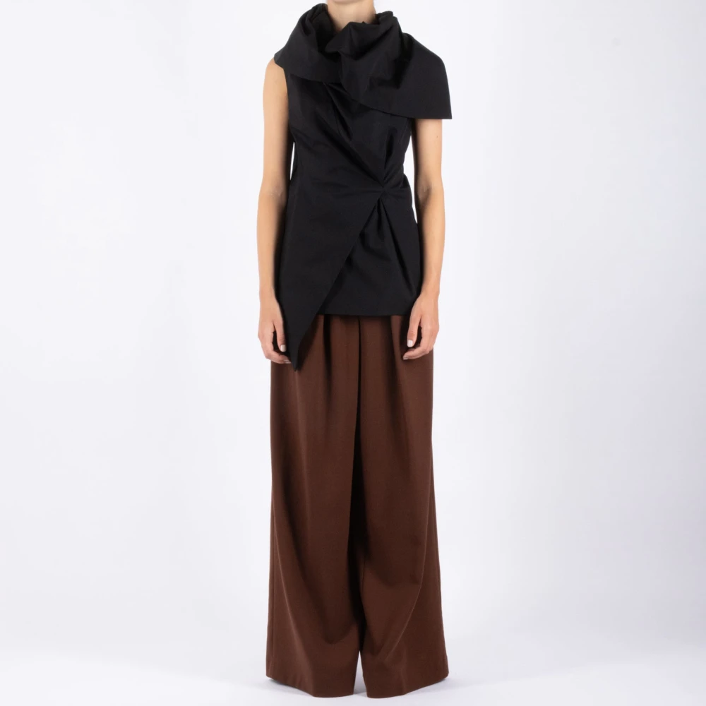 Dries Van Noten Zwarte Katoenen Overhemd Black Dames