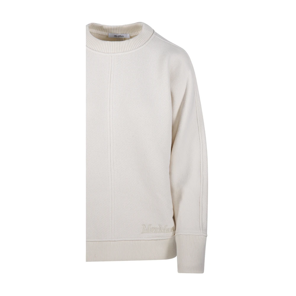 Max Mara Ronde Hals Sweatshirt in Wit White Dames