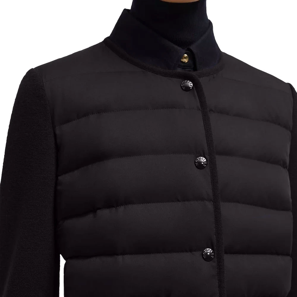 Moncler Gewatteerde Cardigan met Merinowol Black Dames