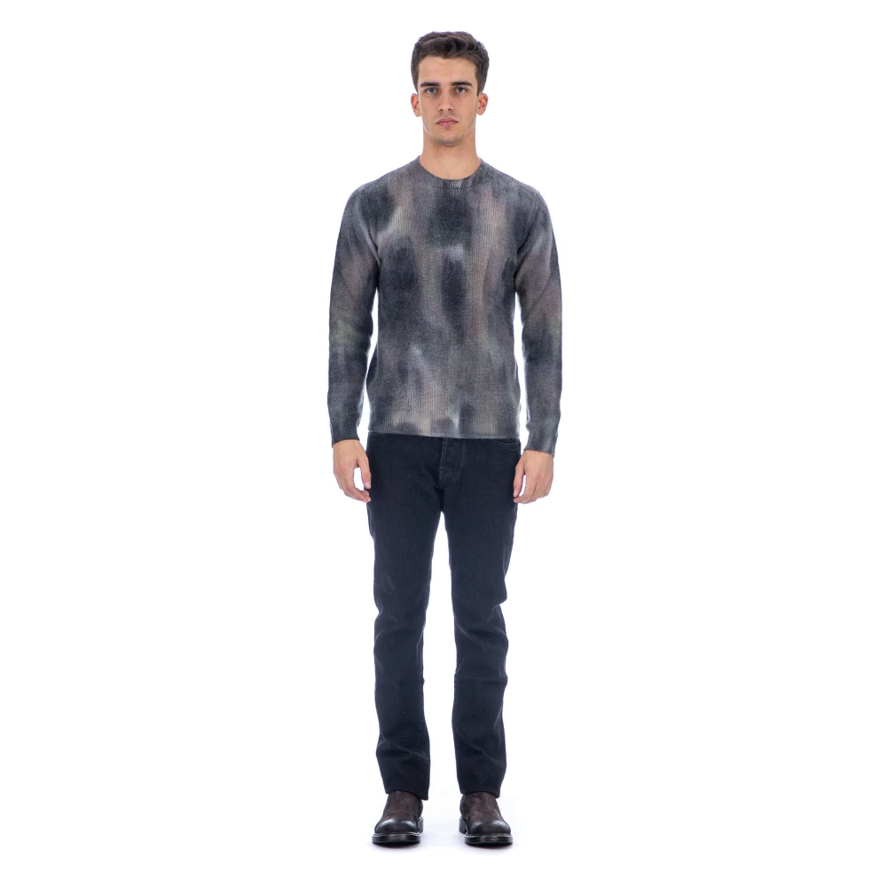 Roberto Collina Dove Grey Sweater Spray Geverfd Gray Heren