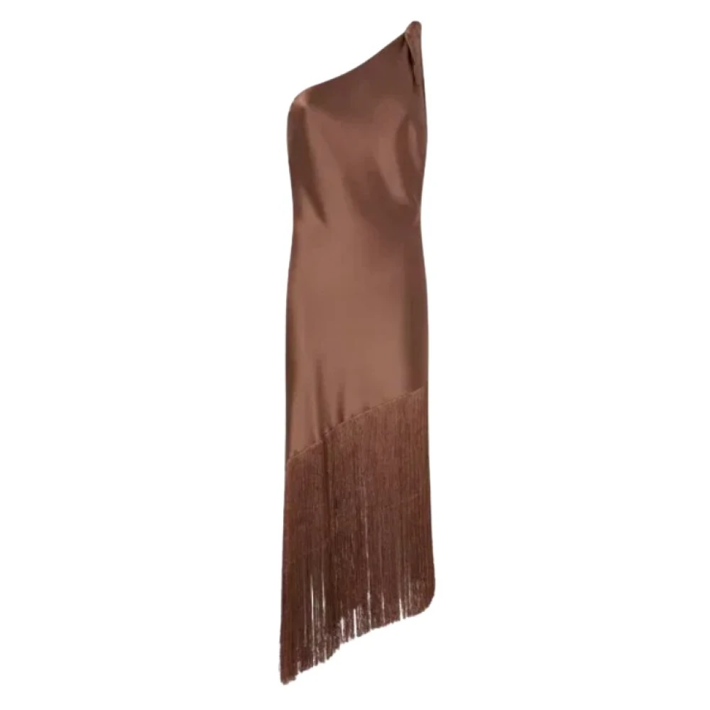 Pinko Women's Brown Abito Smanicato In Raso