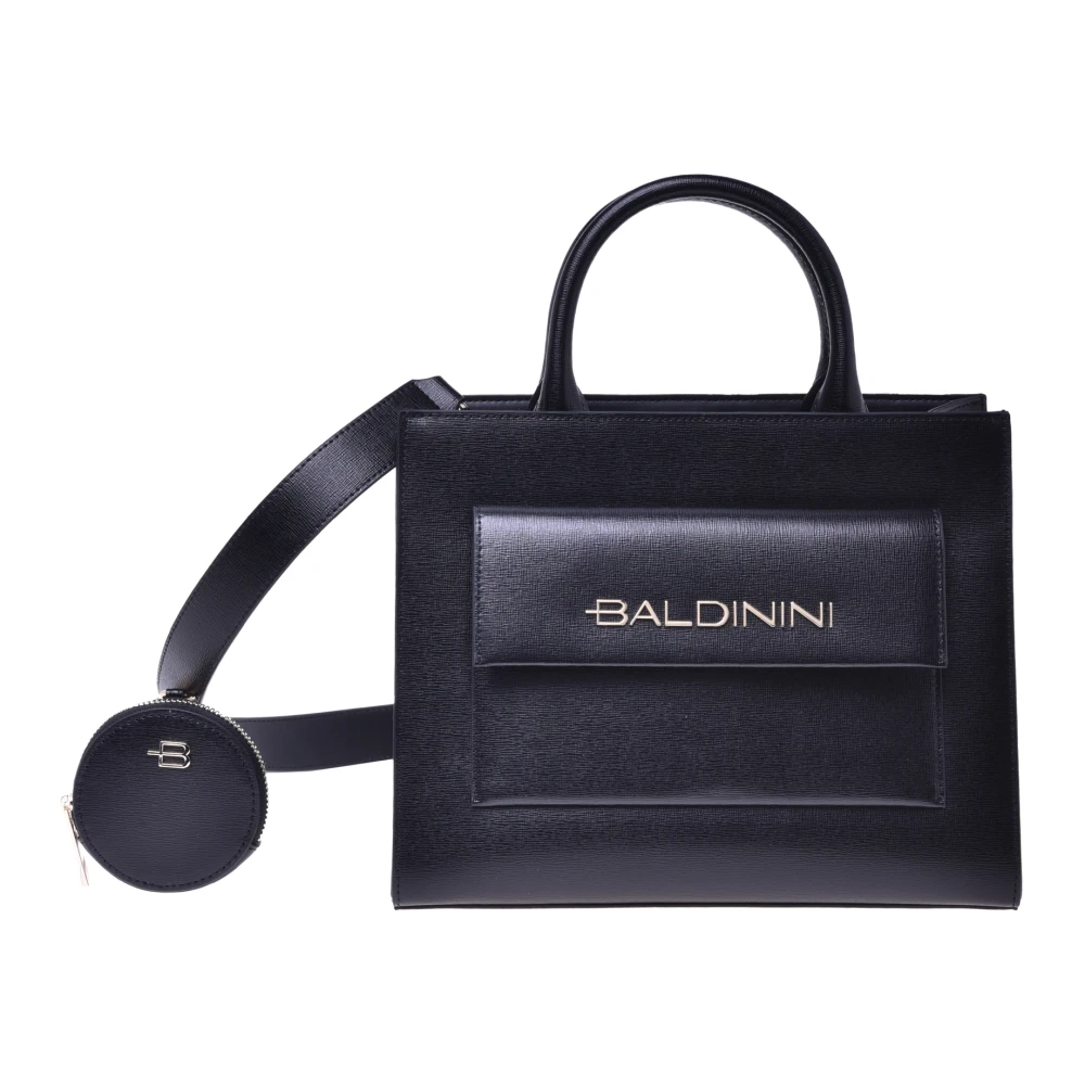 Baldinini Handbag with purse in black saffiano leather Black Dames