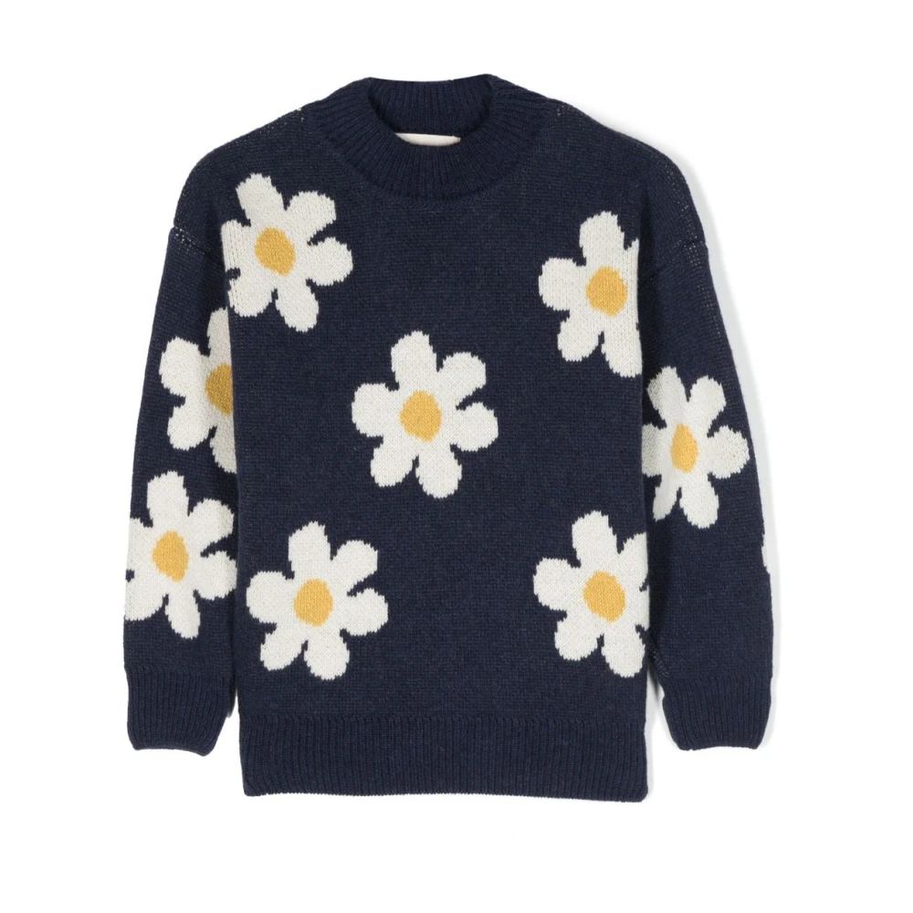 Bobo Choses Blommig Jacquard Tröja Blue, Unisex