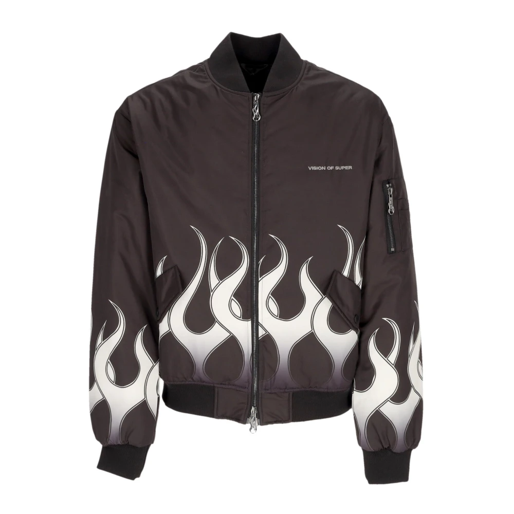 Vision OF Super Flames Bomberjack Zwart Wit Black Heren