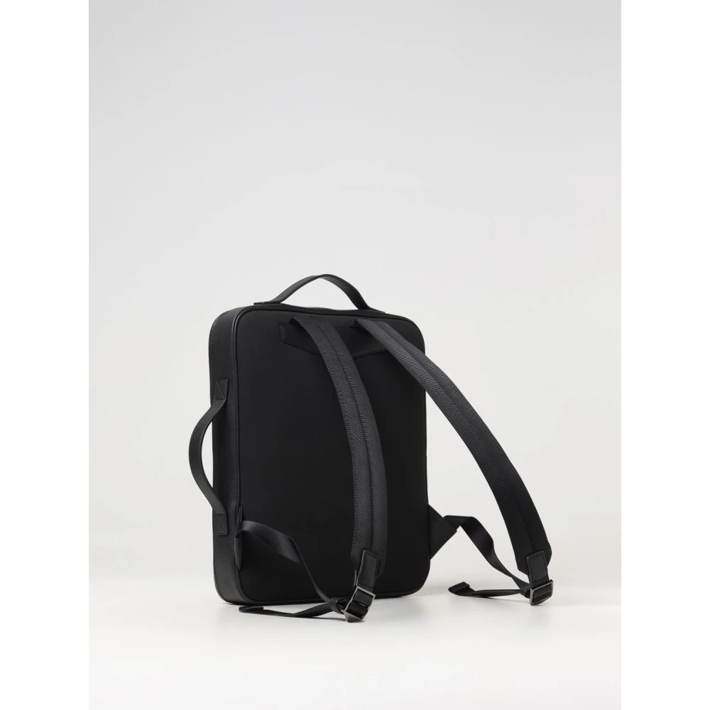Emporio Armani Zwarte Aktetas Hand Schouder Rits Rechthoekig Black Heren