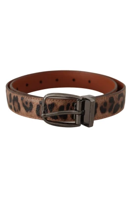 Leopardmönstrat bä i läder med spänne