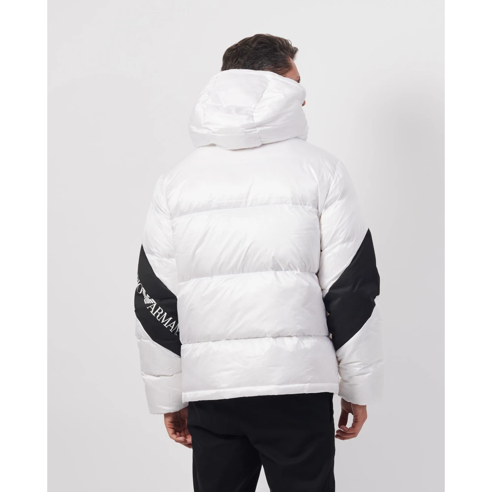 Emporio Armani Witte Heren Pufferjas Fullzip White Heren