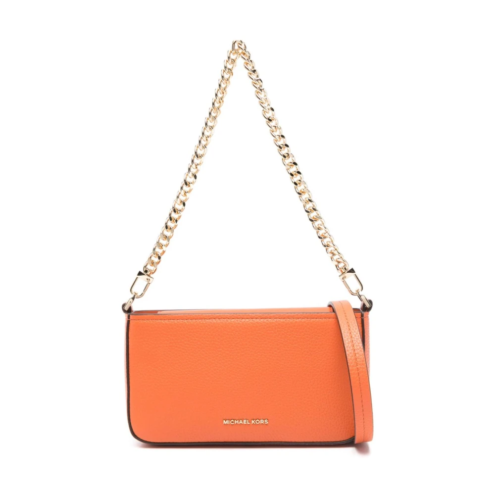 Michael Kors Oranje Leren Schoudertas Orange Dames