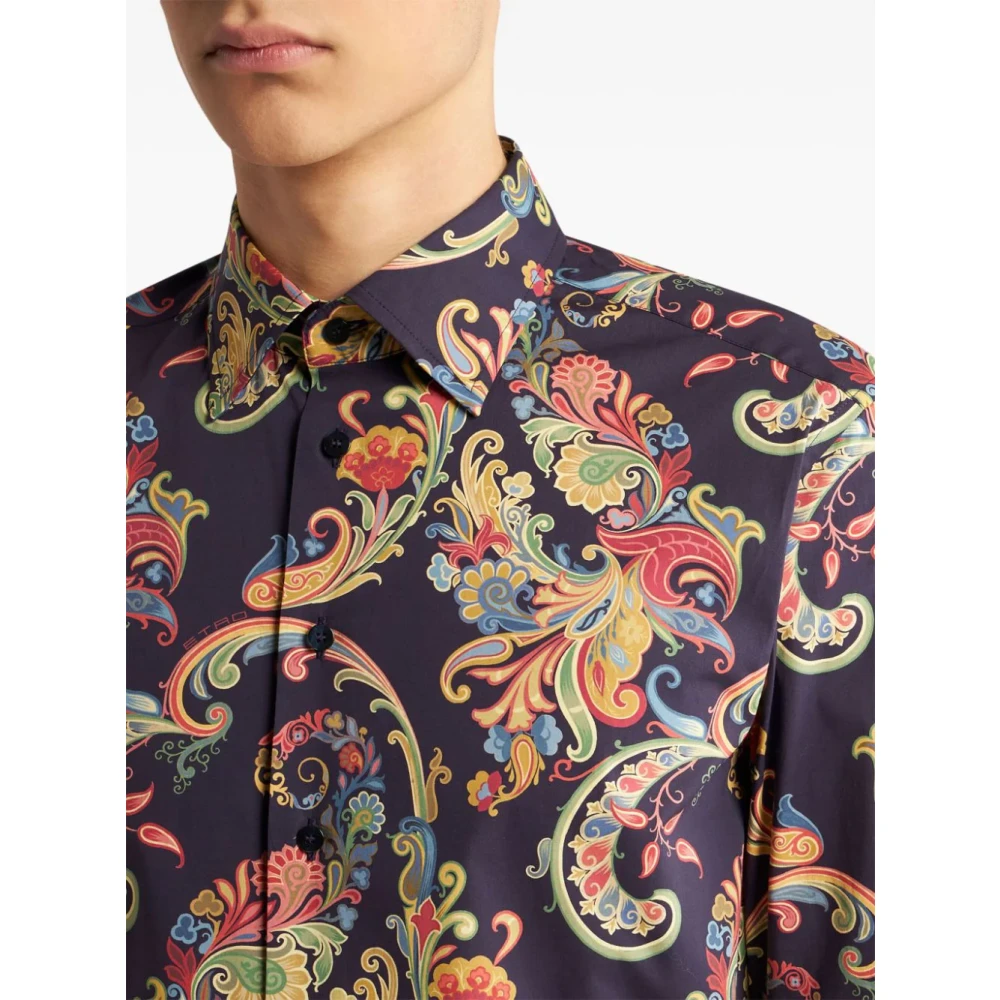 ETRO Kasjmier Print Shirt Klassieke Kraag Multicolor Heren